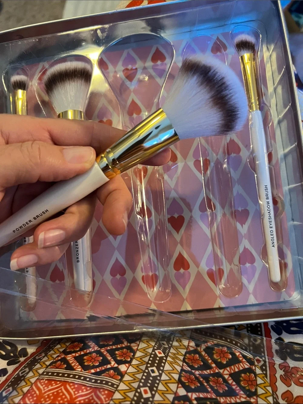 Danielle Creations Pink & Gold Makeup Brush Set of 4 brushes